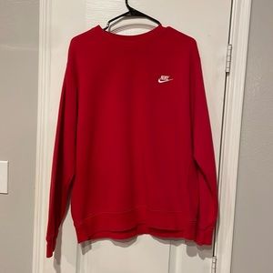 Red Nike crew neck